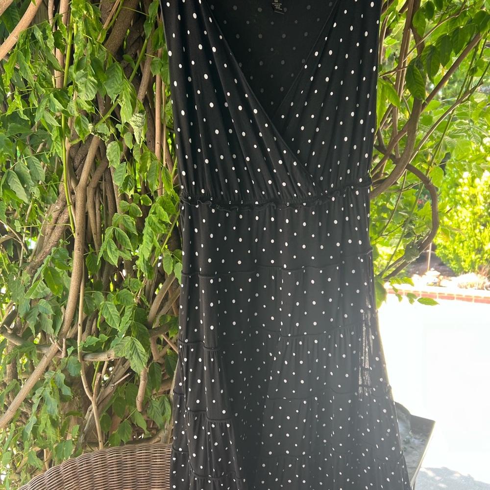 Black Polka Dot Midi Dress Woman Size OX “Style & Co” Wedding Guest